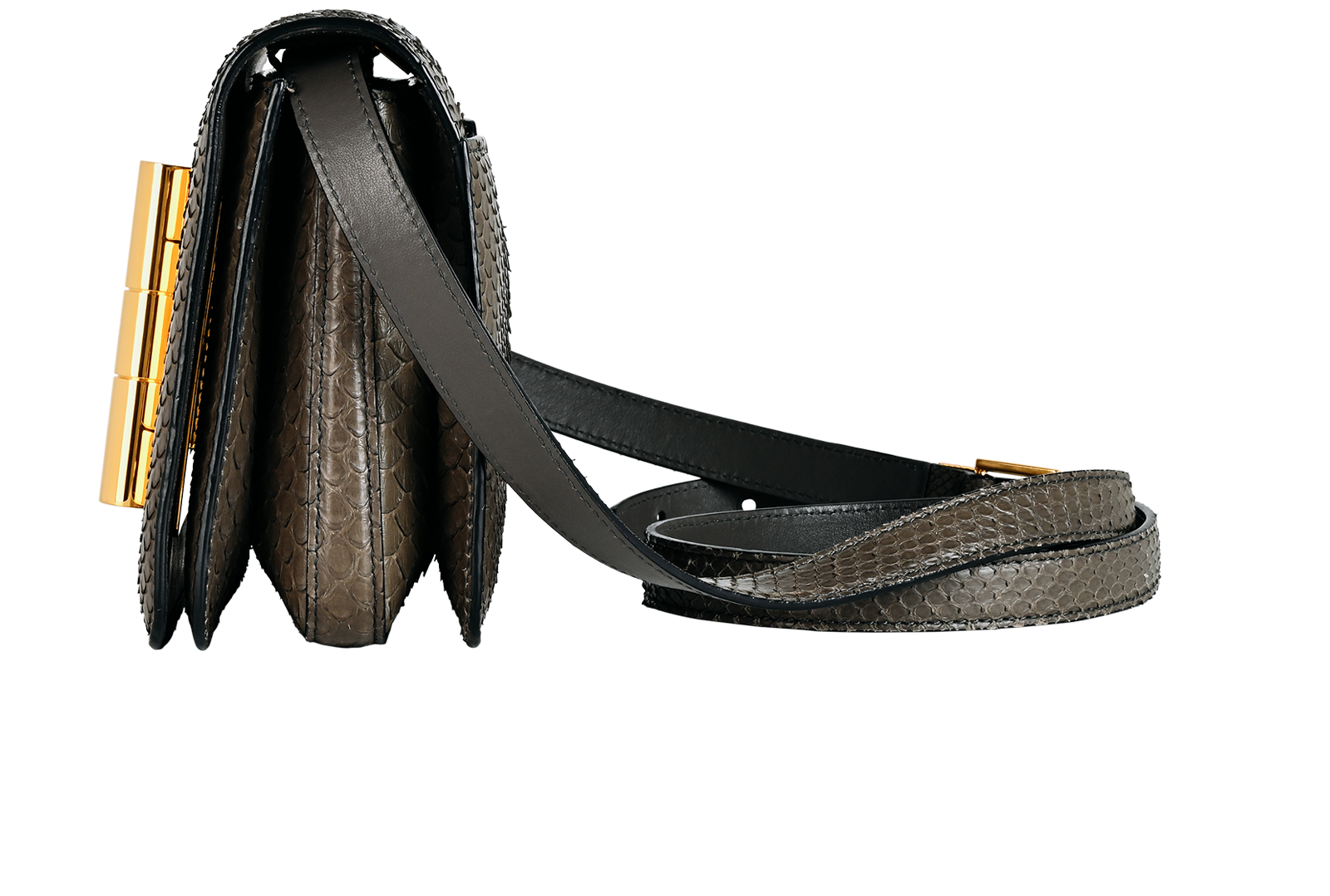 Natalia Crossbody Bag, &pound;550, Handbags, Grey, Python, Bottom view